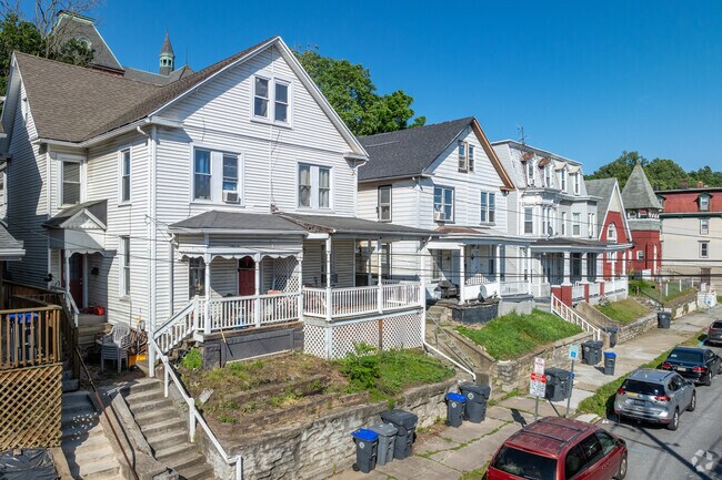 Duplexes, single family homes and row-homes sit side by side in the neighborhood of Steelton.