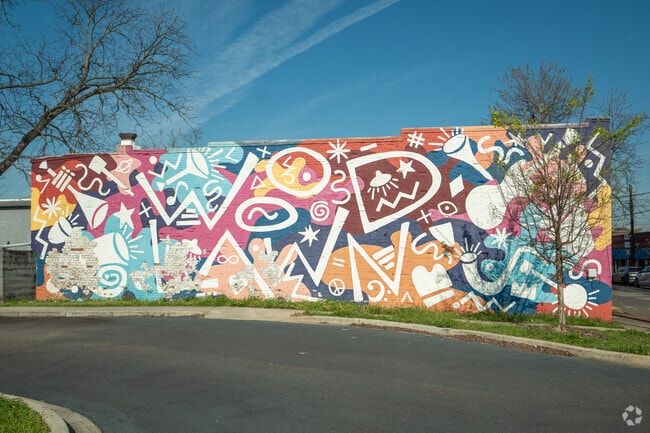 Colorful murals brighten the streets of Woodlawn.