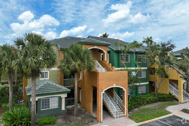 Colorful condominium complexes are popular in Palm Beach Gardens South neighborhood.