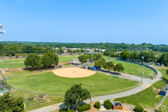 The Quail Hollow Middle School softball field in Charlotte, NC.