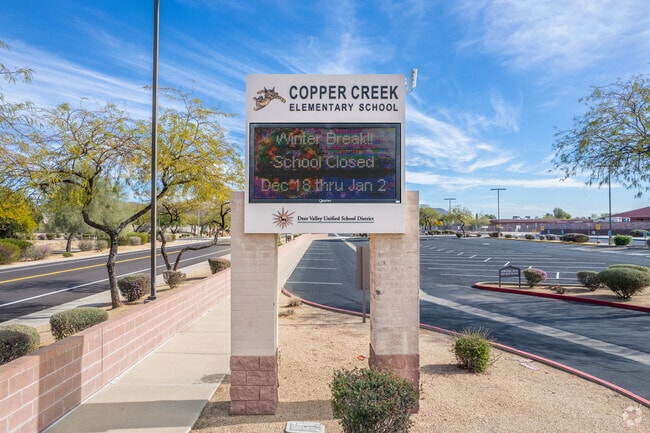 The monument sign greets you at Copper Creek Elementary School in Glendale.