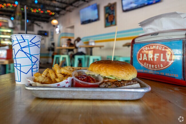 You can get a delicious Smash Burger at Jarfly in neighboring Midtown.