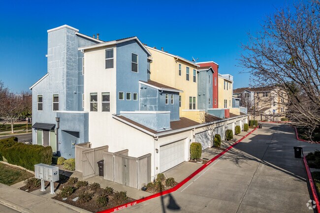 You will find rows of colorful modern townhomes in Capital Village.