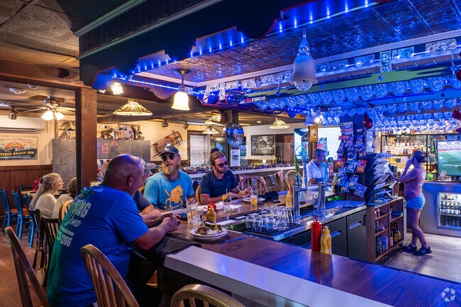 The bar at the Covered Bridge Inn draws Lower Towamensing friends for a drink.
