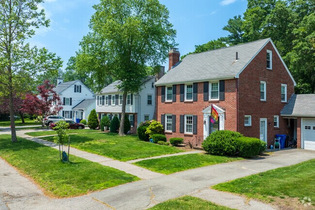 Rows of homes in Milton Hill showcase a rich blend of architectural styles, from stately Colonials to charming Tudors.