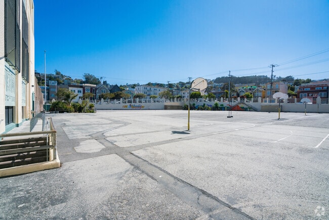 Basketball court at James Lick Middle School.
