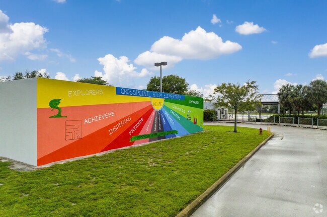 Memorial mural on the side of Crosspointe Elementary School.