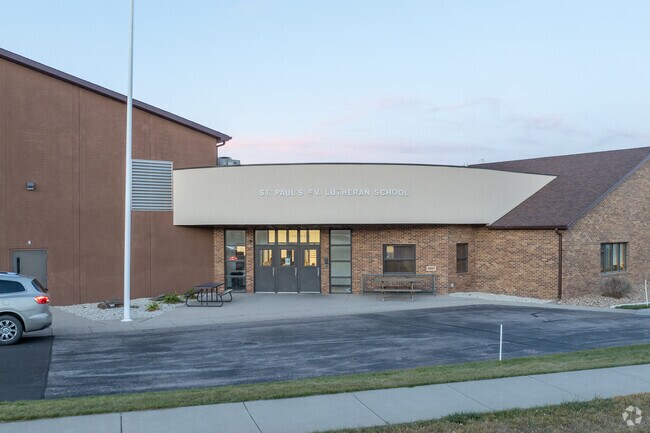 The front entrance of St. Paul’s Lutheran School reflects a caring Christian community in Rapid City.