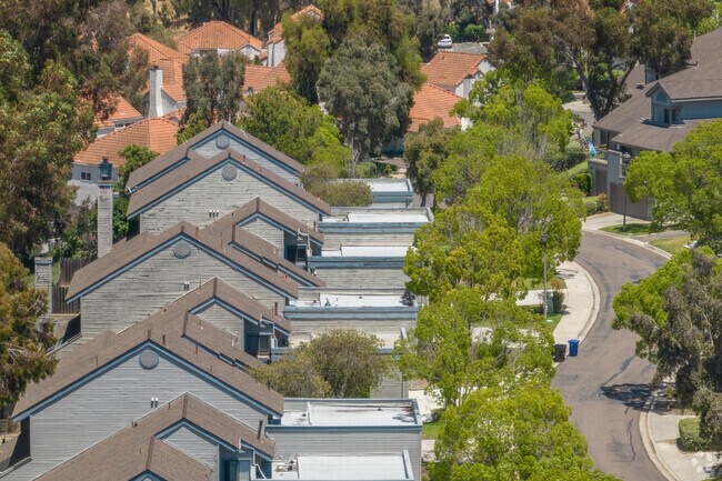 A row of homes in the Villas Drive.