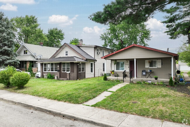 Rows of bungalows line the streets of the residential community of Martindale-Brightwood.