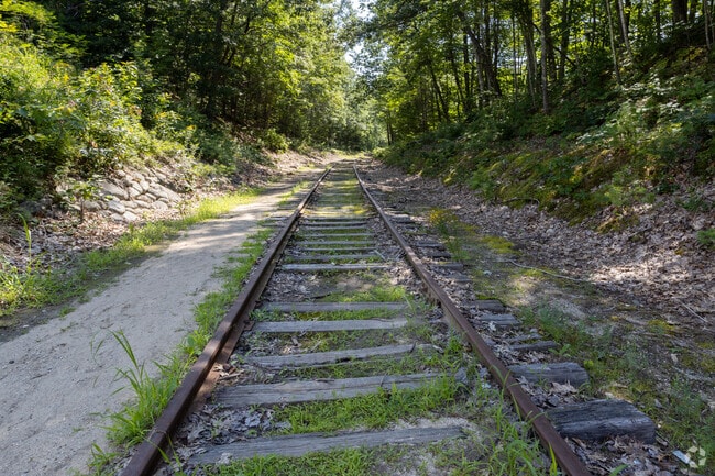 You may hike along an abandoned railroad track in Standish.