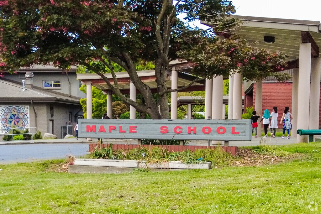 Maple Elementary School sign.