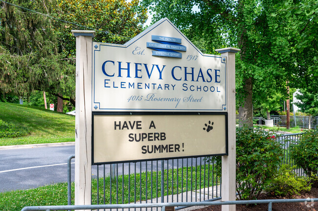 Sign for Chevy Chase Elementary in Chevy Chase.