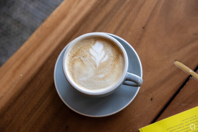 Locals can recharge their day with a handcrafted brew from Grit Coffee, a Westhampton favorite known for its bold flavors and cozy vibe.