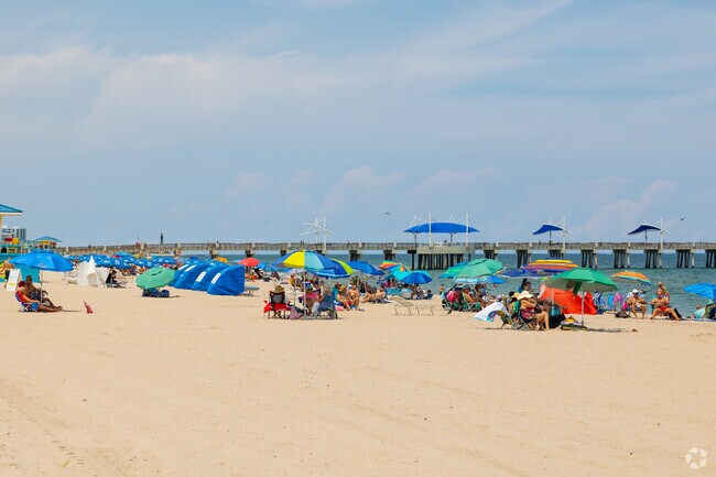 Enjoy the Florida sunshine on a gorgeous day at Pompano Beach.