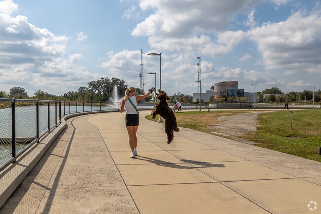 Depot Park near Springhill offers pet-friendly trails and open spaces.