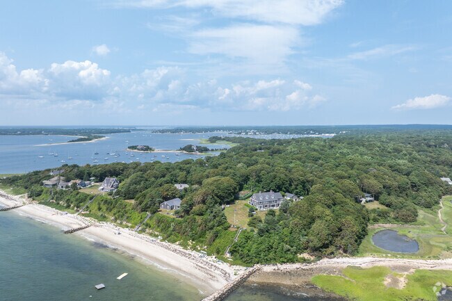 Large homes overlook Buzzards Bay in Cataumet.