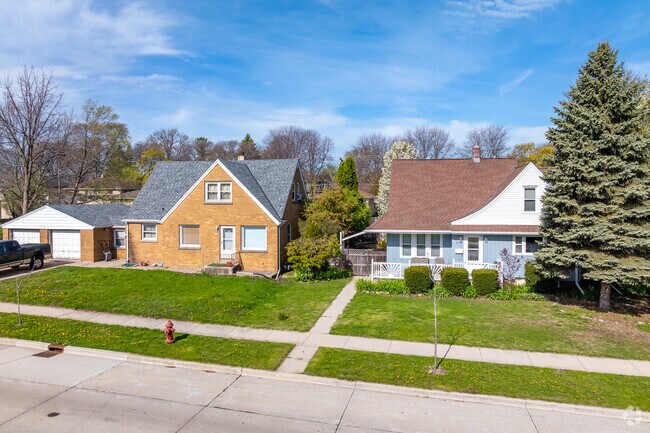 A few Tudor style homes can be found in the Pleasant Valley neighborhood.