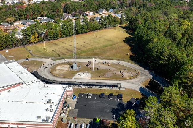 Forestbrook Middle School has outdoor activity areas for students.