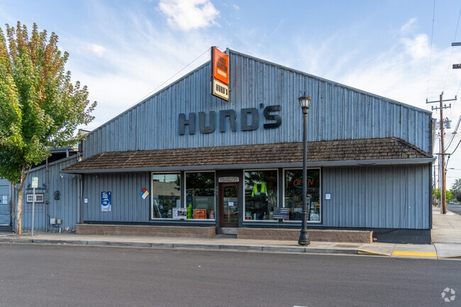 Local shops such as Hurd's Hardware are located in the downtown district of Harrisburg.