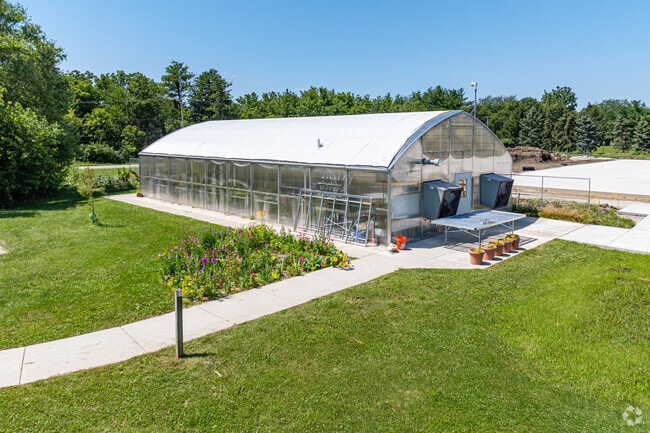 Union Elementary School's green house is only a few steps from the school.