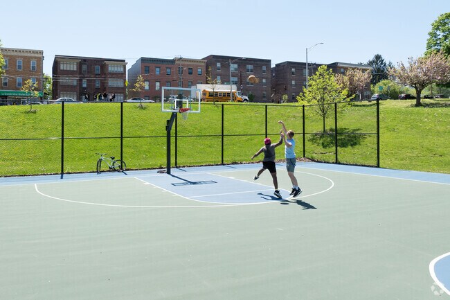 Enjoy a game or challenge a friend to basketball on the courts at Lincoln Park.