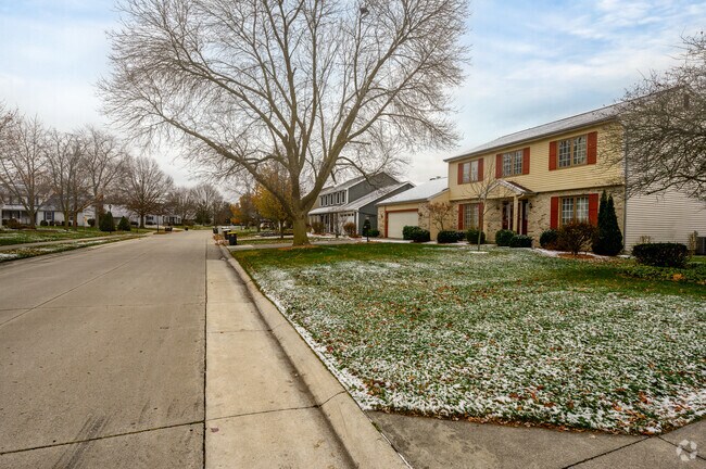 A row of large Colonial Revival homes located in Arlington Park.