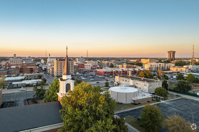 The sun sets on another day in Downtown Springfield.