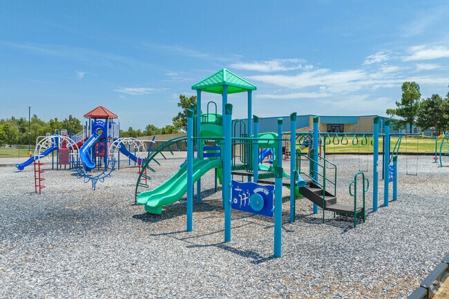 Kids have a large playground for them to run around on during recess at Dennis Elementary.