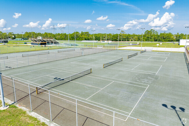 Students enjoy outdoor play on the sports courts at Lecanto High School.