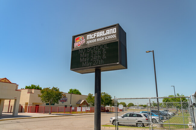 The sign at McFarland Jr. High School keeps students and parents up to date with current events.