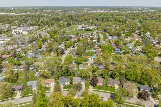 Lewton Rich features curving streets and mature trees.