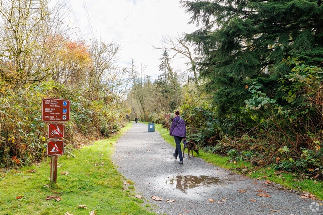 Take your dog for a walk surrounded by nature at Wallace Falls State Park near Woods Creek.