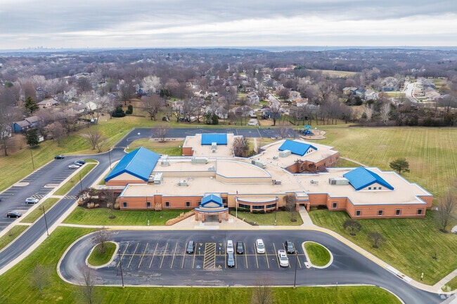 Prairie Point Elementary School aerial view.