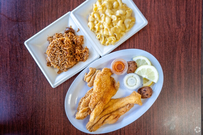 Stop by Cajun Country Cafe in the Sea Air area of Oxnard for a classic catfish dinner.