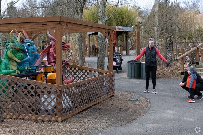 Families enjoy the exhibits at Roger Williams Park Zoo in Providence.