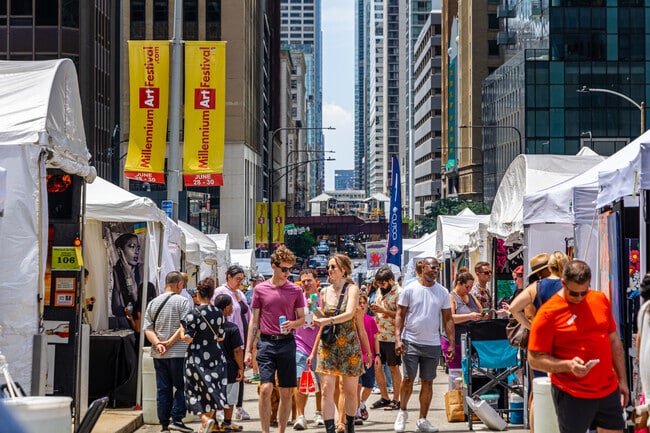 Chicagoans can enjoy the outdoor market at Millennium Art Festival.