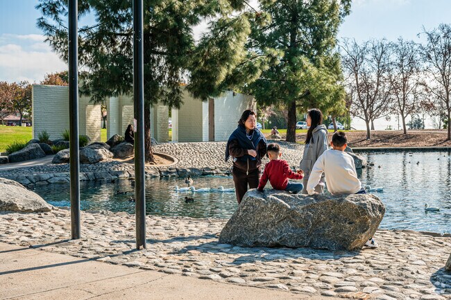 Families love coming to Red Hill Community Park to hang out by the pond.