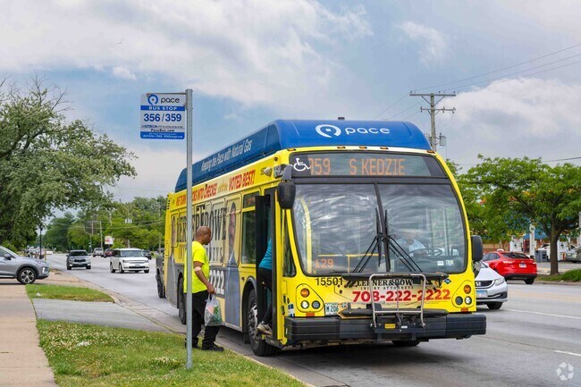 The Pace bus is a very nice form of transportation for the Country Aire community.