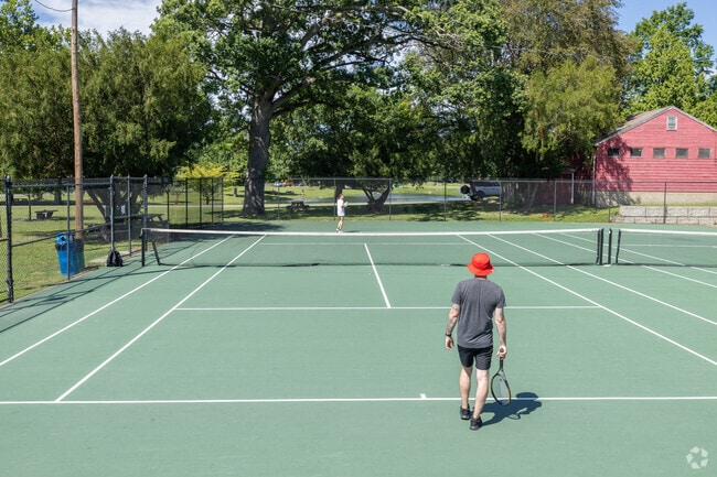 Residents love an exciting tennis match at Riverlight Park.