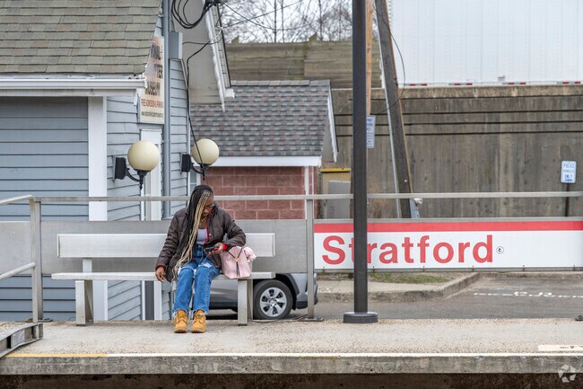 The Stratford train station mostly open to the outdoor elements.