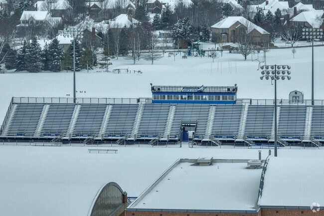 Saint Charles North High School offers a large football field for students.