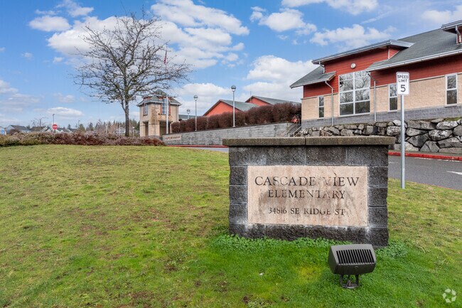 Cascade View Elementary School signage.