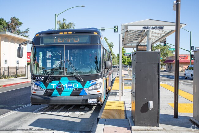 The Arroyo Viejo neighborhood is bordered by International Blvd and the expansive bus line.