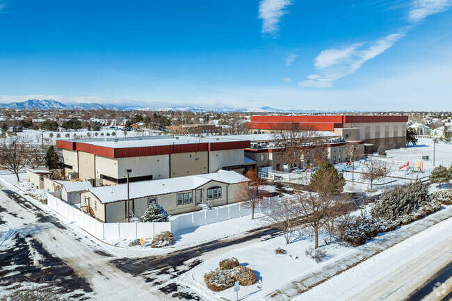 The rear play areas at Life Christian Academy in Westminster, Colorado.
