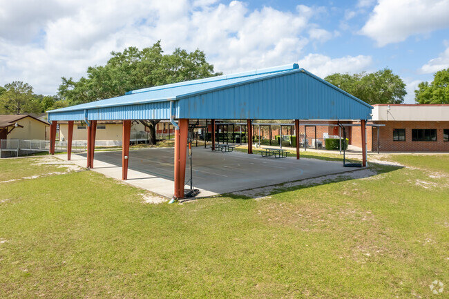 Spring Lake Elementary School students can have their lunch in the shade in Spring Valley.