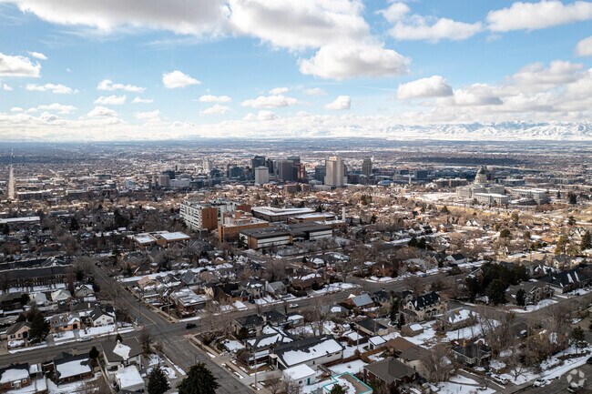 A clear view of Salt Lake City’s downtown from the elevated streets of the Greater Avenues.