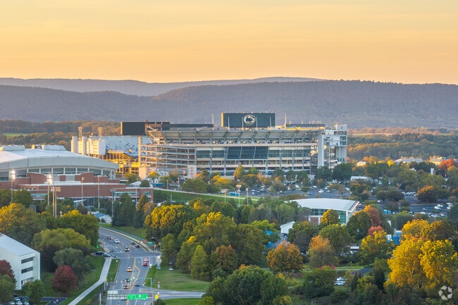 Penn State Nittany Lions host big football games on weekends near State College South.