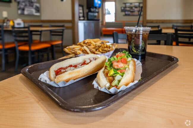 Hot Dog Heaven, in Amherst, specializes in hot dogs made with customizable toppings.