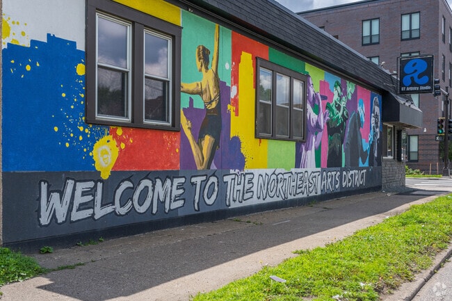A mural in the Marshall Terrace neighborhood welcomes residents to Northeast.